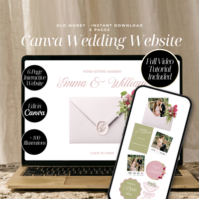 Plantilla de sitio web de boda estilo