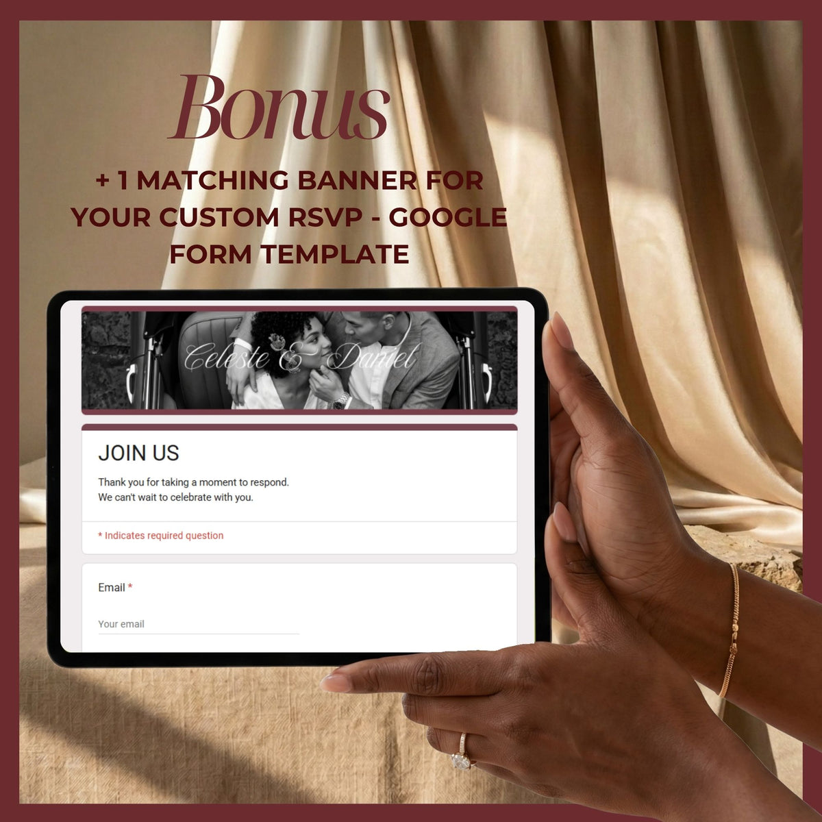 Burgundy Canva Save the Date Wedding Website | Interactive Wax Seal Envelope Reveal | Digital Invitation with Address Collection