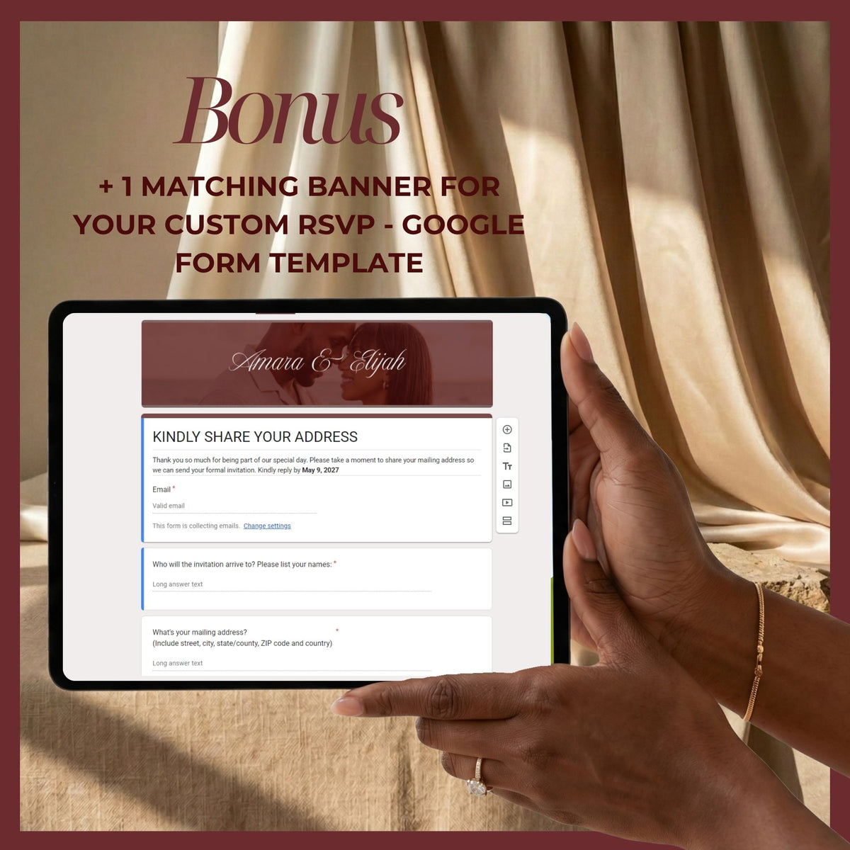 Photobooth Canva Save the Date Template | Old Money Burgundy Aesthetic