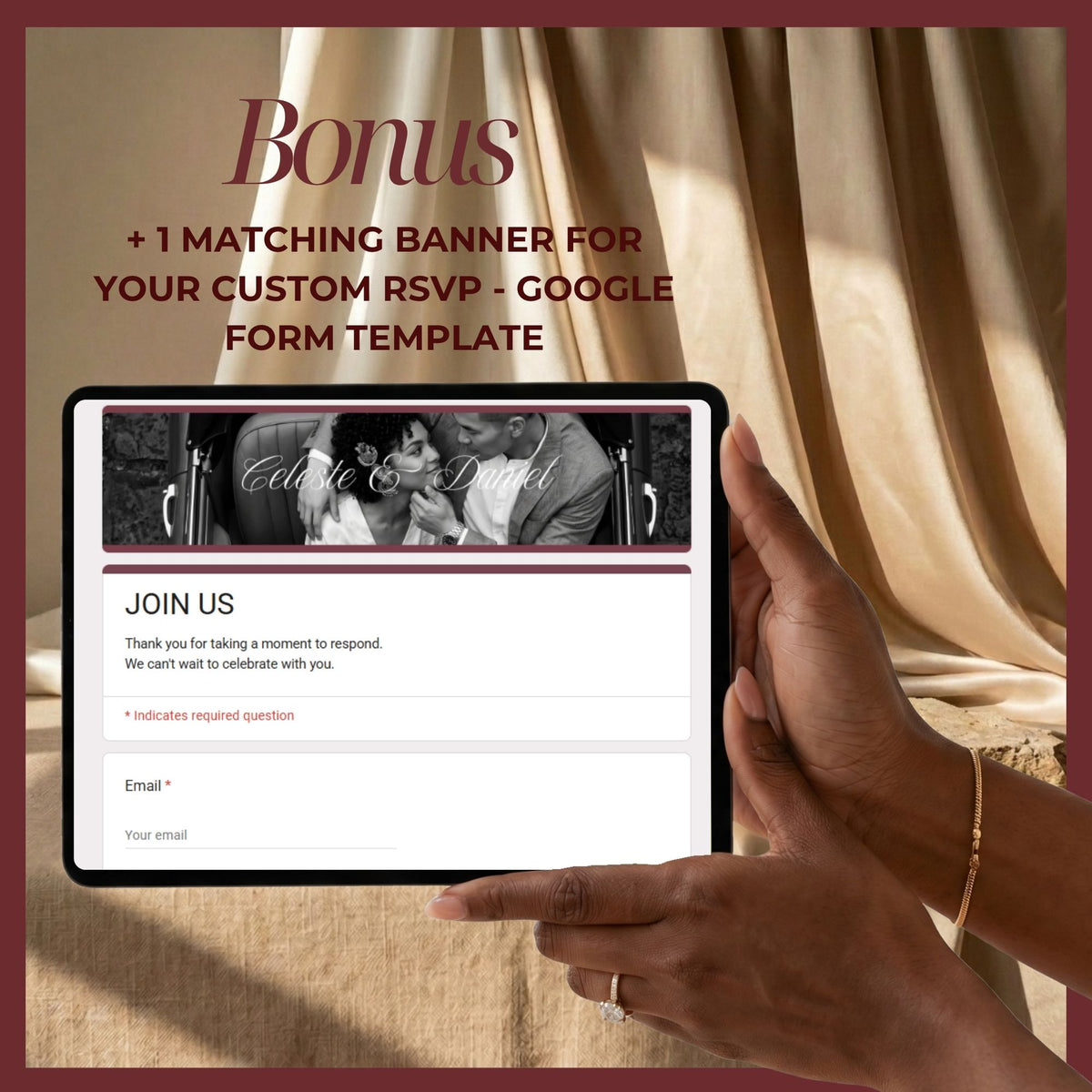 Burgundy Canva Wedding Website Template with RSVP | Old Money Digital Wedding Invitation | Editable Wedding Website