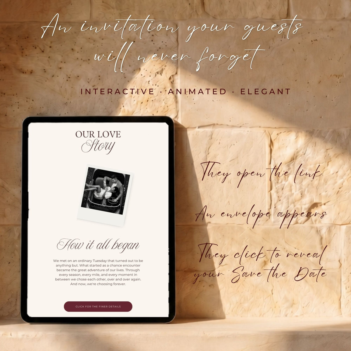 Burgundy Canva Wedding Website Template with RSVP | Old Money Digital Wedding Invitation | Editable Wedding Website