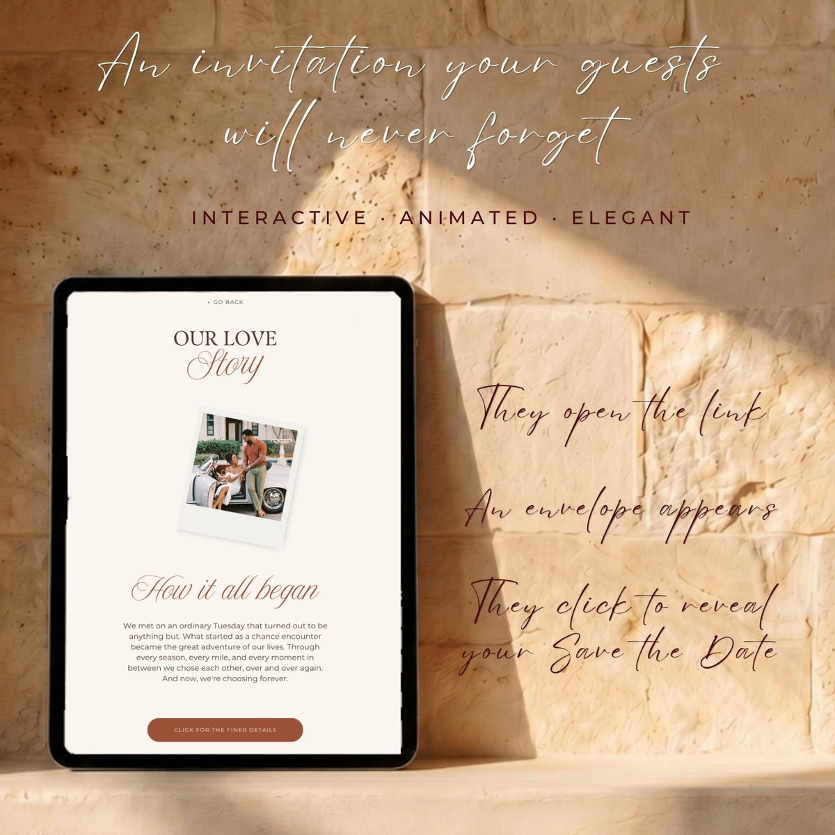 Terracotta Canva Wedding Website Template with RSVP | Rust Wedding Digital Invitation | Editable Wedding Website | Envelope Reveal | Instant Download