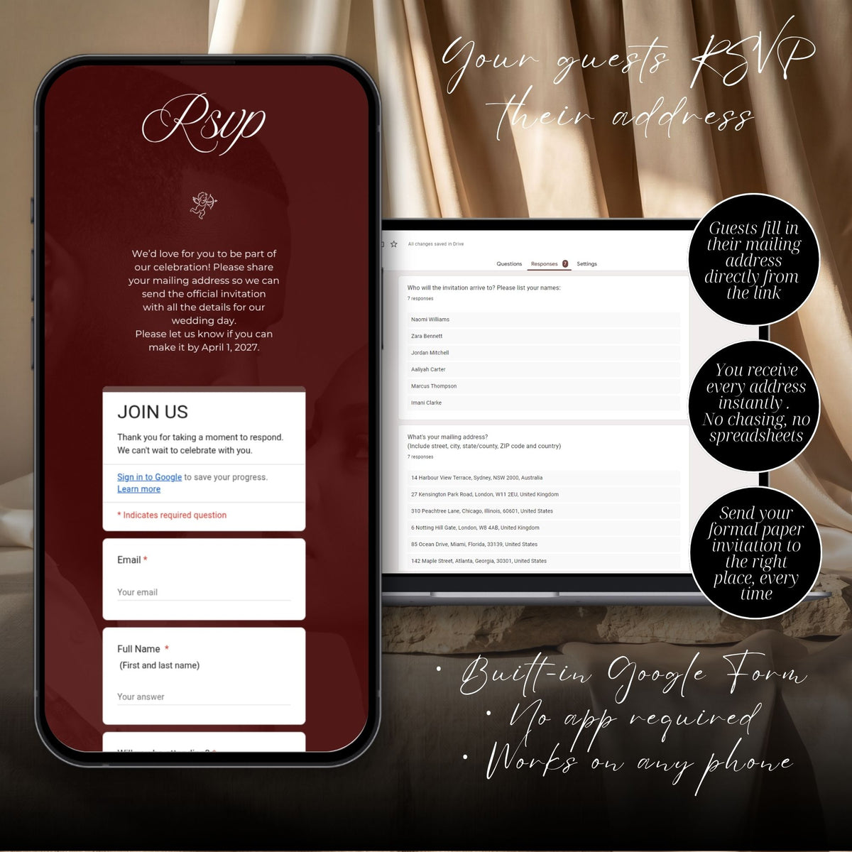 Photobooth Canva Save the Date Template | Old Money Burgundy Aesthetic