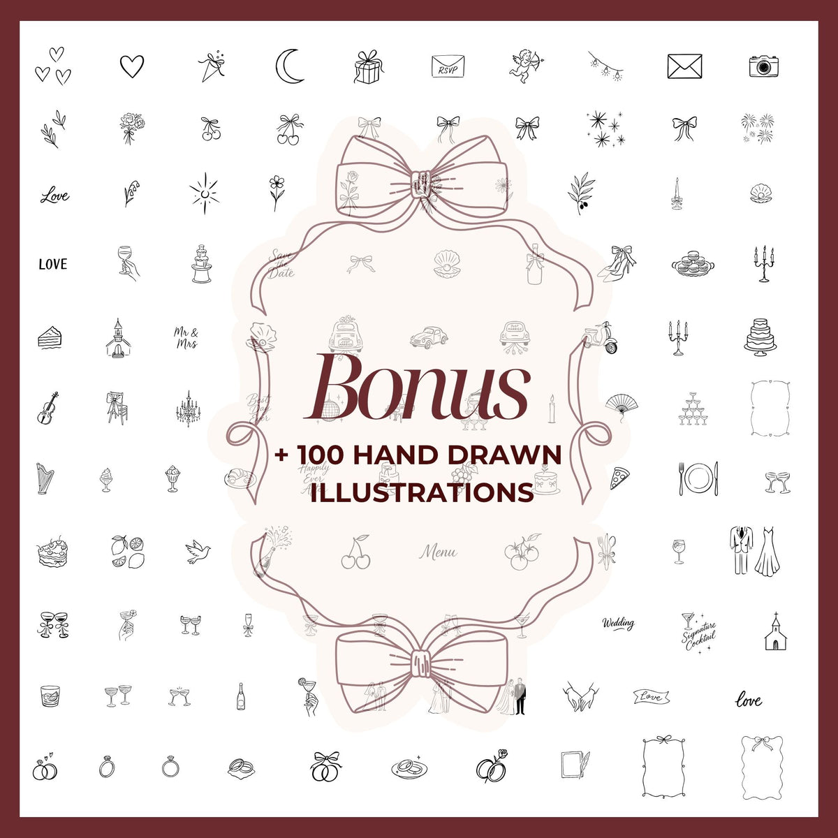 Old Money Save the Date Template | Burgundy & Ivory Canva Editable | Elegant Digital Wedding Announcement